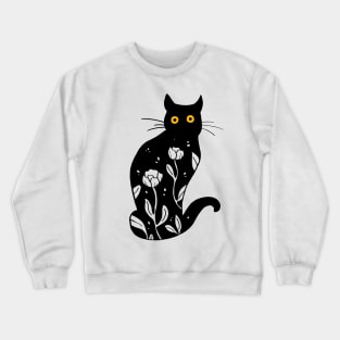 Floral Kitty Crewneck Sweatshirt